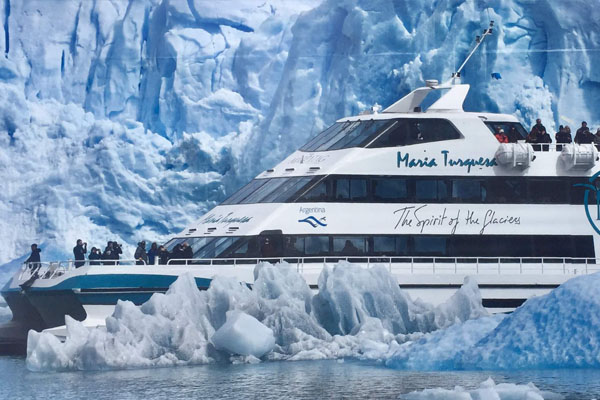 Enjoying the glacier views from the walkways in El Calafate, Argentina