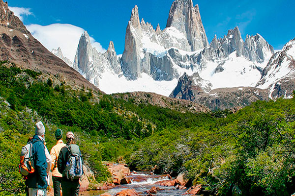Hiking at Mount Fitz Roy in El Chaltén, Argentina
