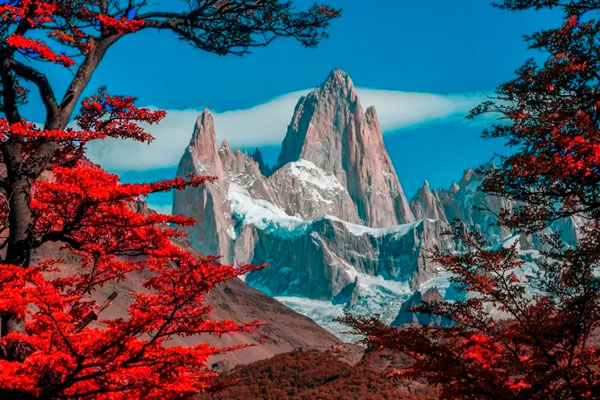 Panoramic view of Mount Fitz Roy in El Chaltén, Argentina